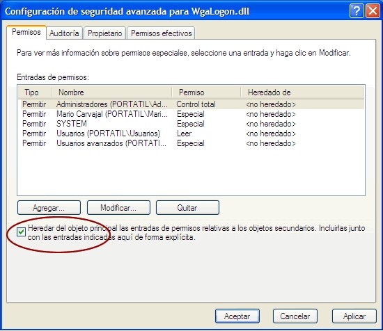 Quitar estrella de validacion de windows