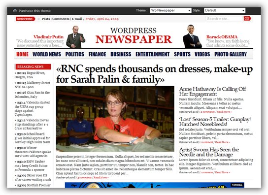 WpNewspaper - Premium Wordpress Theme